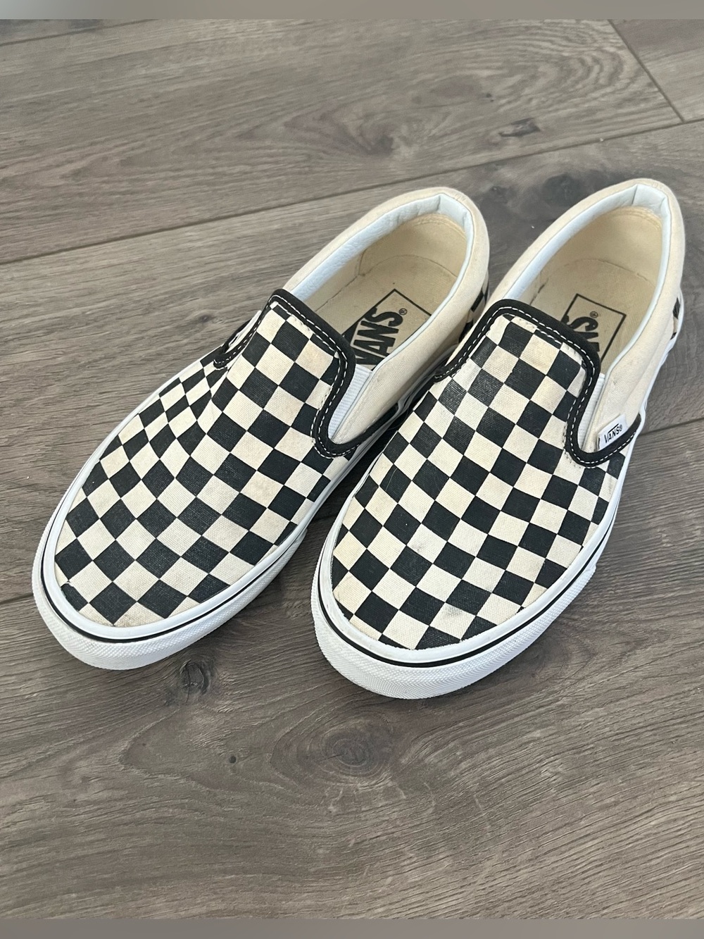 Vans Checkerboard Slip-On Sneakers - Black & White